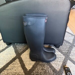 Hunter original back adjustable rain boots womens sz 9